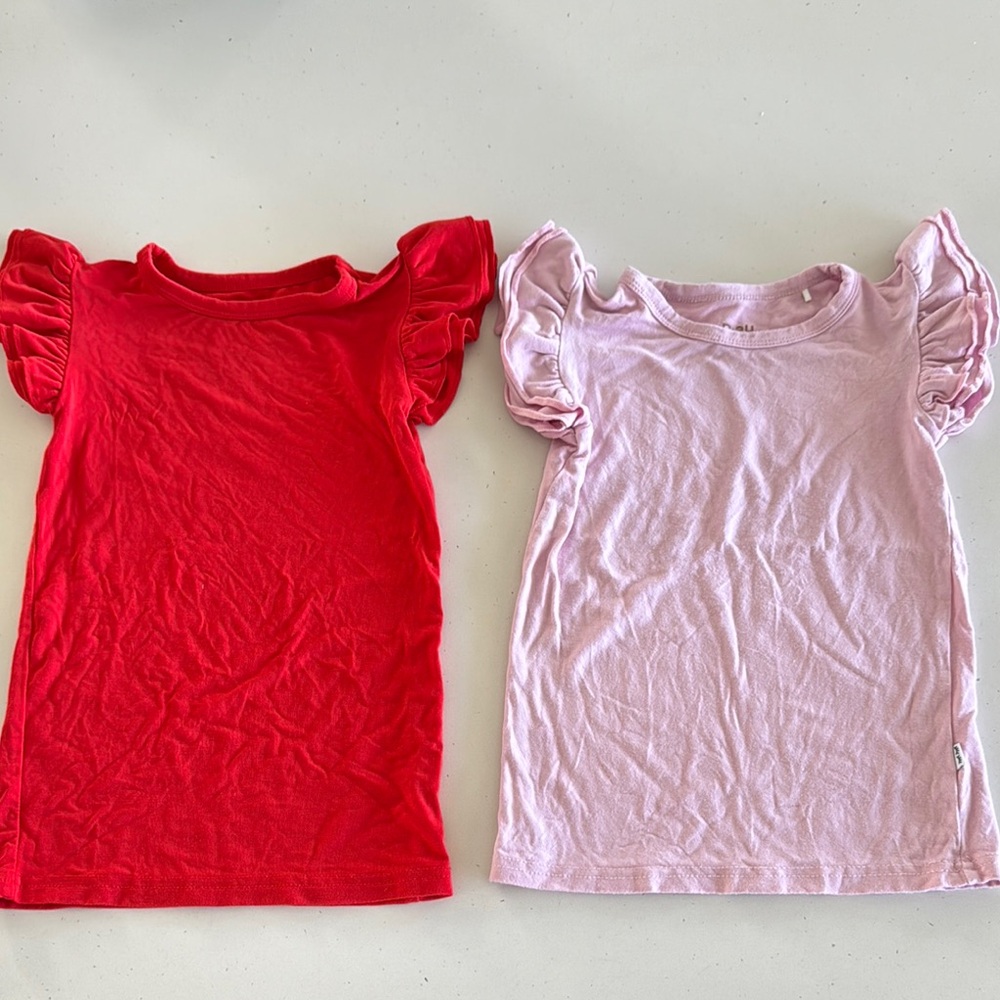 Little Sleepies Red and Pink Short Sleeve Tees